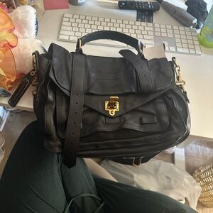 Proenza Schouler PS1 Large Black Leather Women's Handbag